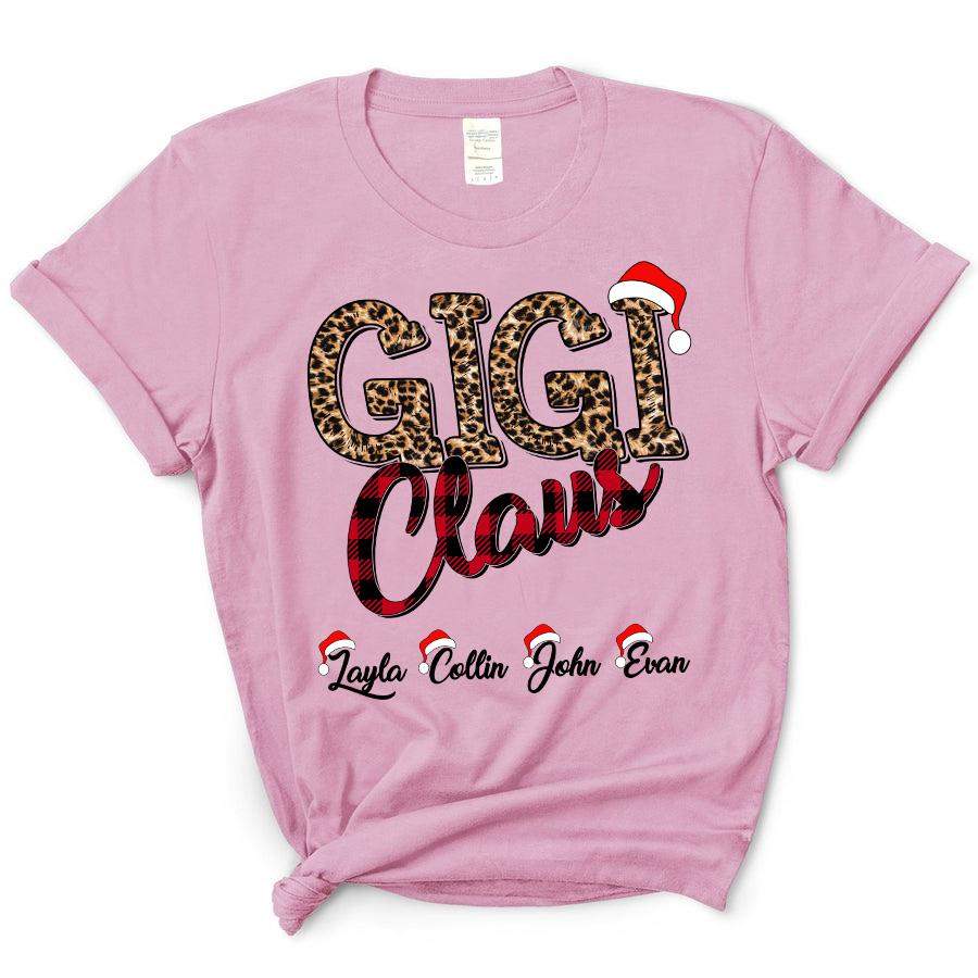 Gigi Claus Leopard Christmas | Personalized T-Shirt