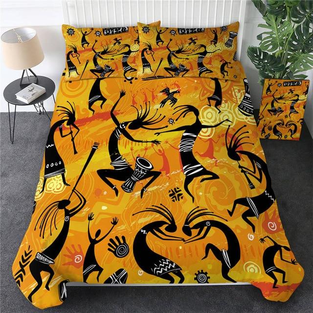 African Ancient 3 Pieces Quilted Comforter Set