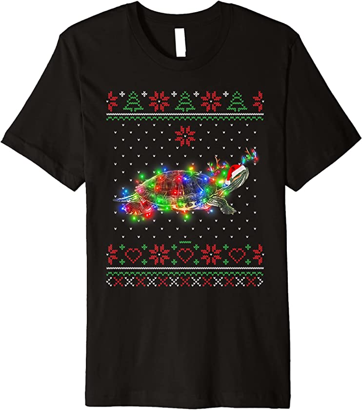 Red-eared Slider Animal Ugly Sweater Christmas Puppy Animal Premium T-Shirt