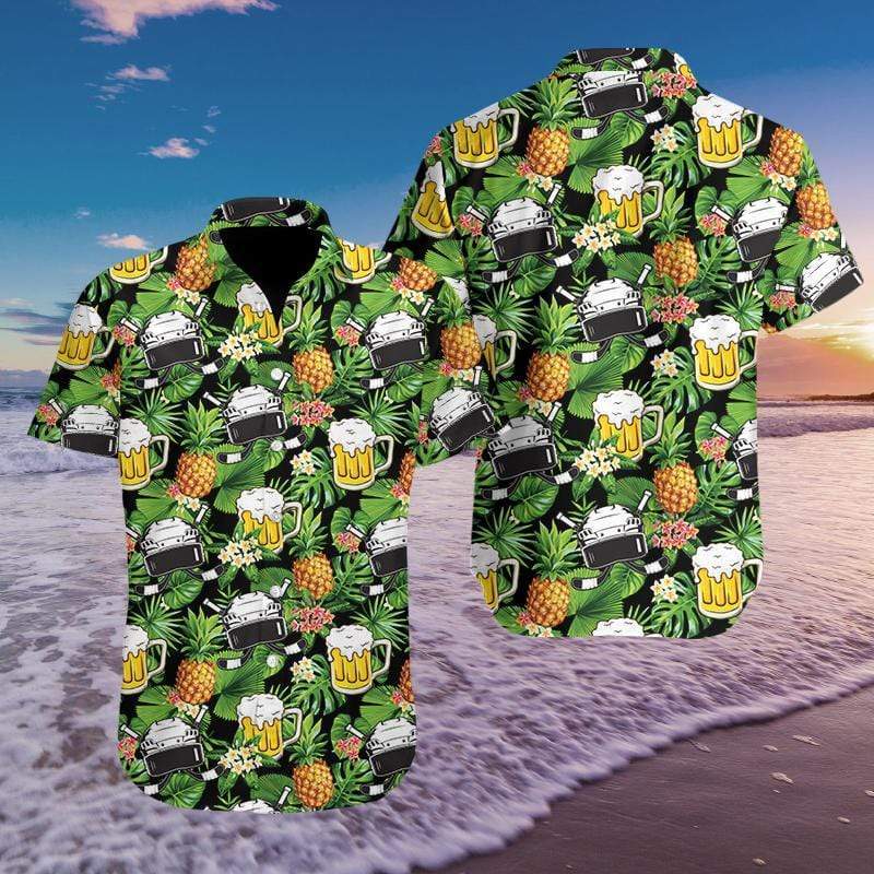 Hockey And Beer Aloha Hawaii Shirt For Men Women Ha41002