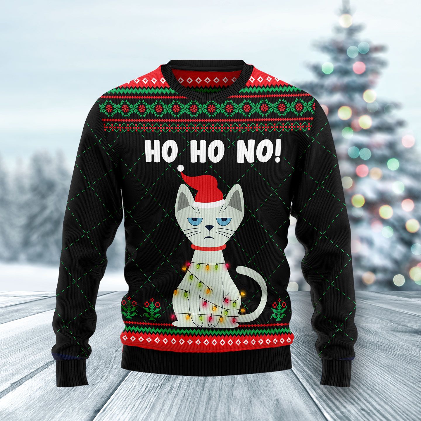 Christmas cat HZ102307 Ugly Christmas Sweater