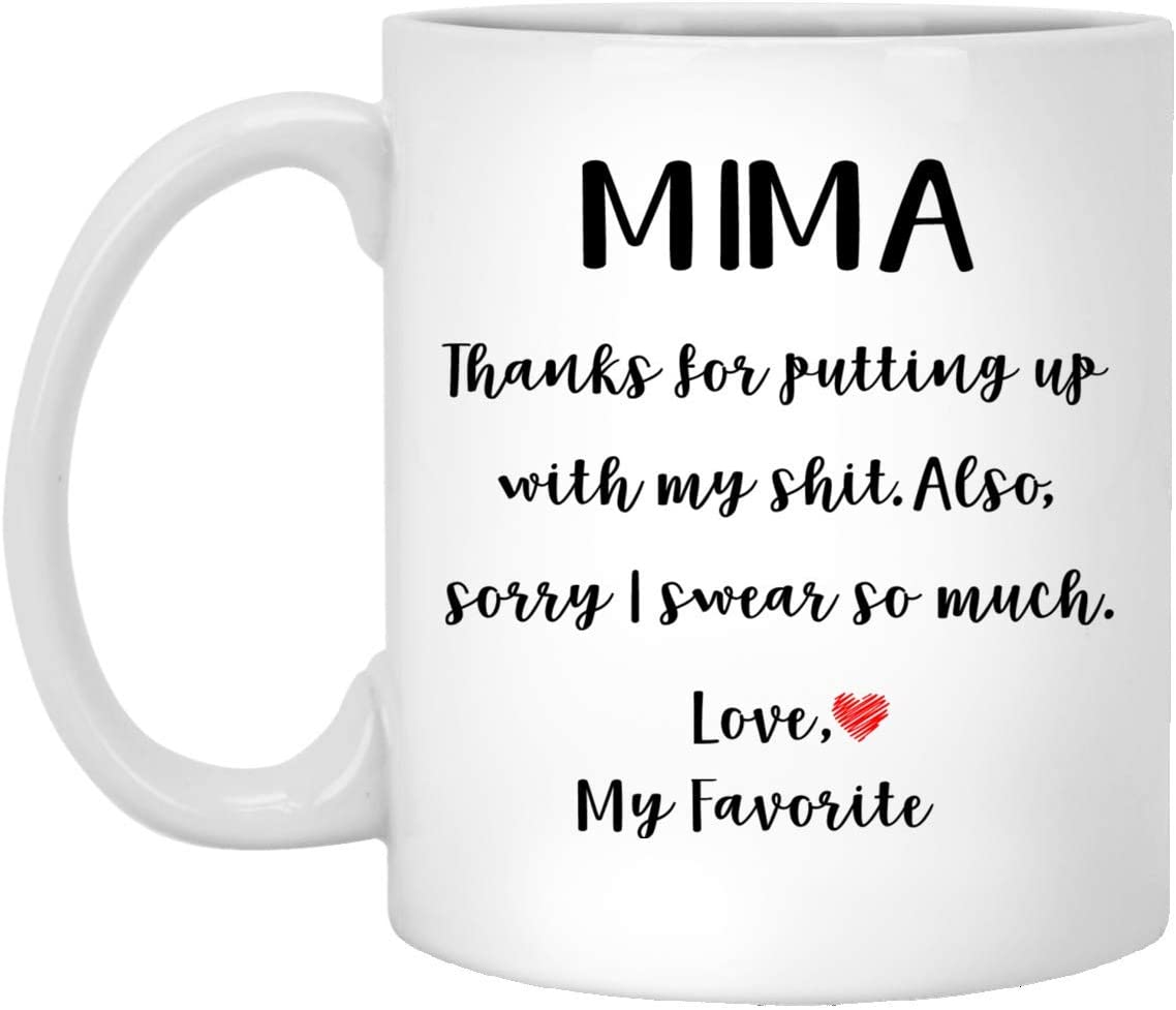 Mima Gifts From Daughter Son – Mothers Day Gifts For Mima Birthday Gifts – Funny Mima Coffee Mug Christmas Gift Ideas For Mima – White – 11Oz