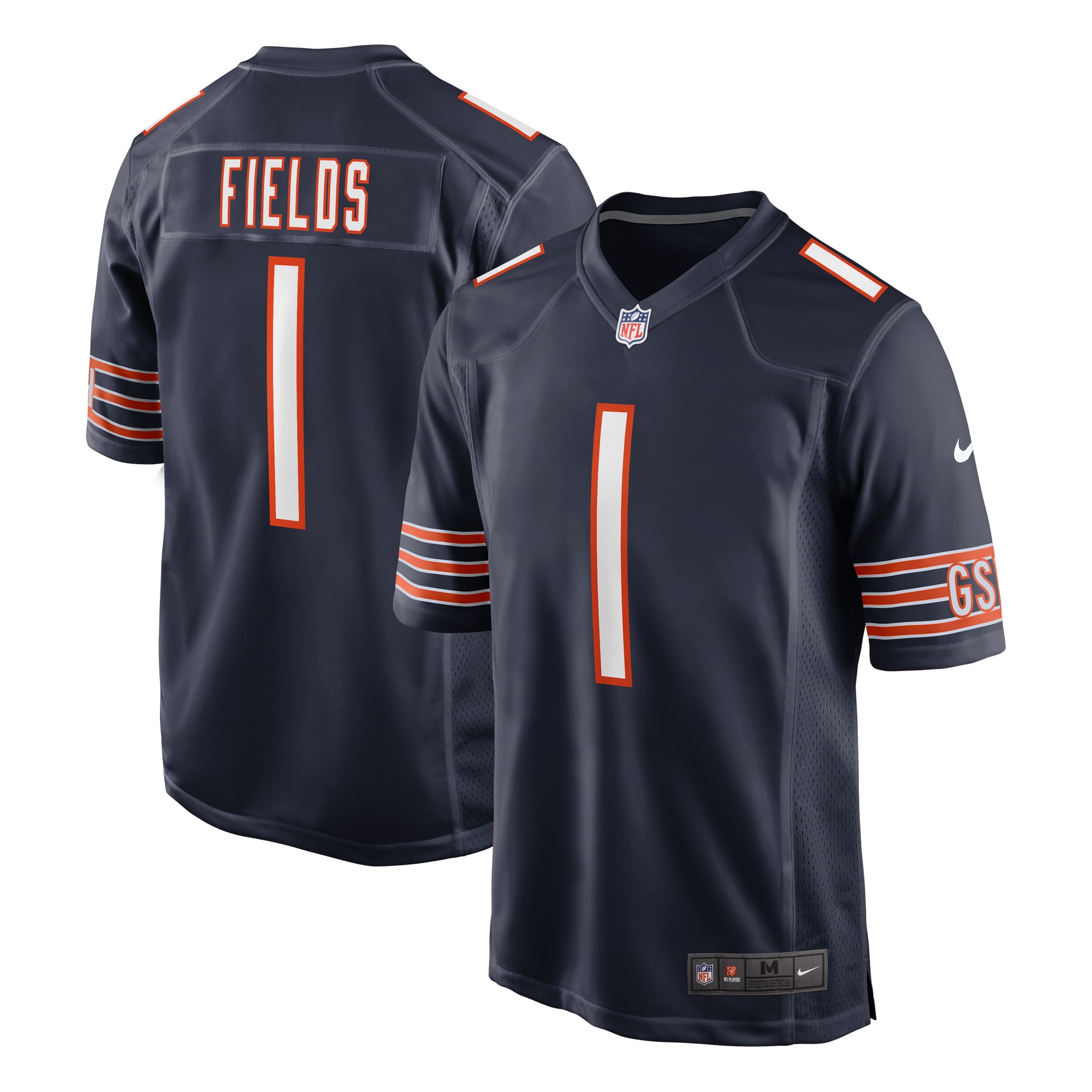 Men’s Chicago Bears Justin Fields Navy Game Jersey