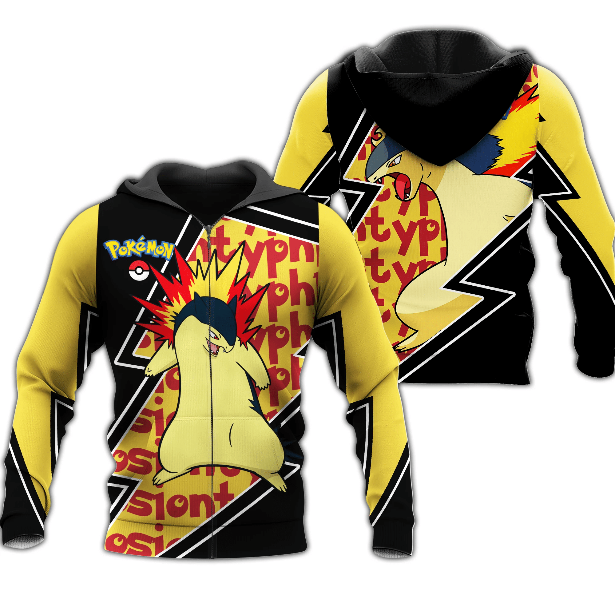 Typhlosion Zip Hoodie Costume Pokemon Shirt Fan Gift Idea Va06 Unisex Men Women