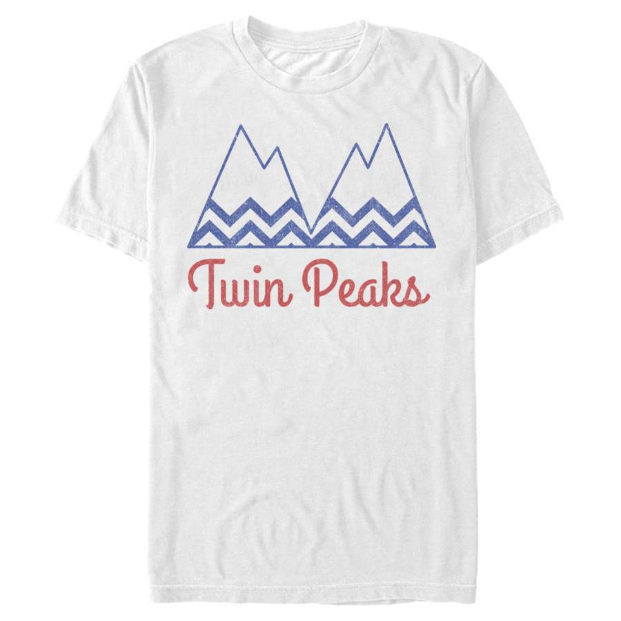 Twin Peaks Men’s Striped Mountain Logo  T Shirt