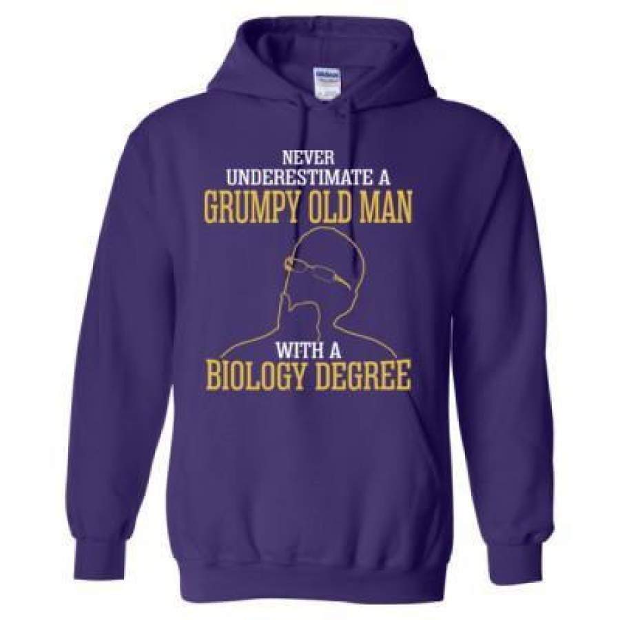 AGR Never Underestimate A Grumpy Old Man With A Biology Degree – Heavy Blend™ Hooded Sweatshirt