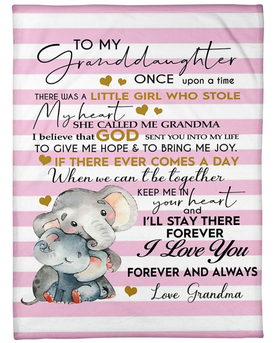 To My Granddaughter I’ll Stay There Forever Blanket Birthday Gift Family Gift Gift For Granddaughter Gift From Grandma To Granddaughter Home Decor Bedding Couch Sofa Soft and Comfy Cozy