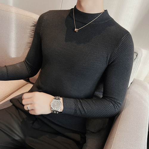 Winter High Neck Thick Warm Sweater Men Turtleneck Casual Men Solid Color Turtle Neck Long Sleeve Twist Knitted Slim Sweater alx