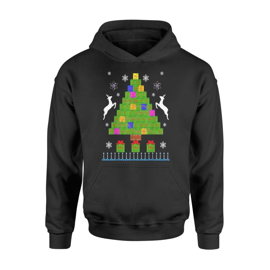 Ugly Christmas Design T-Shirt Gift Chemistree Periodic Table – Standard Hoodie