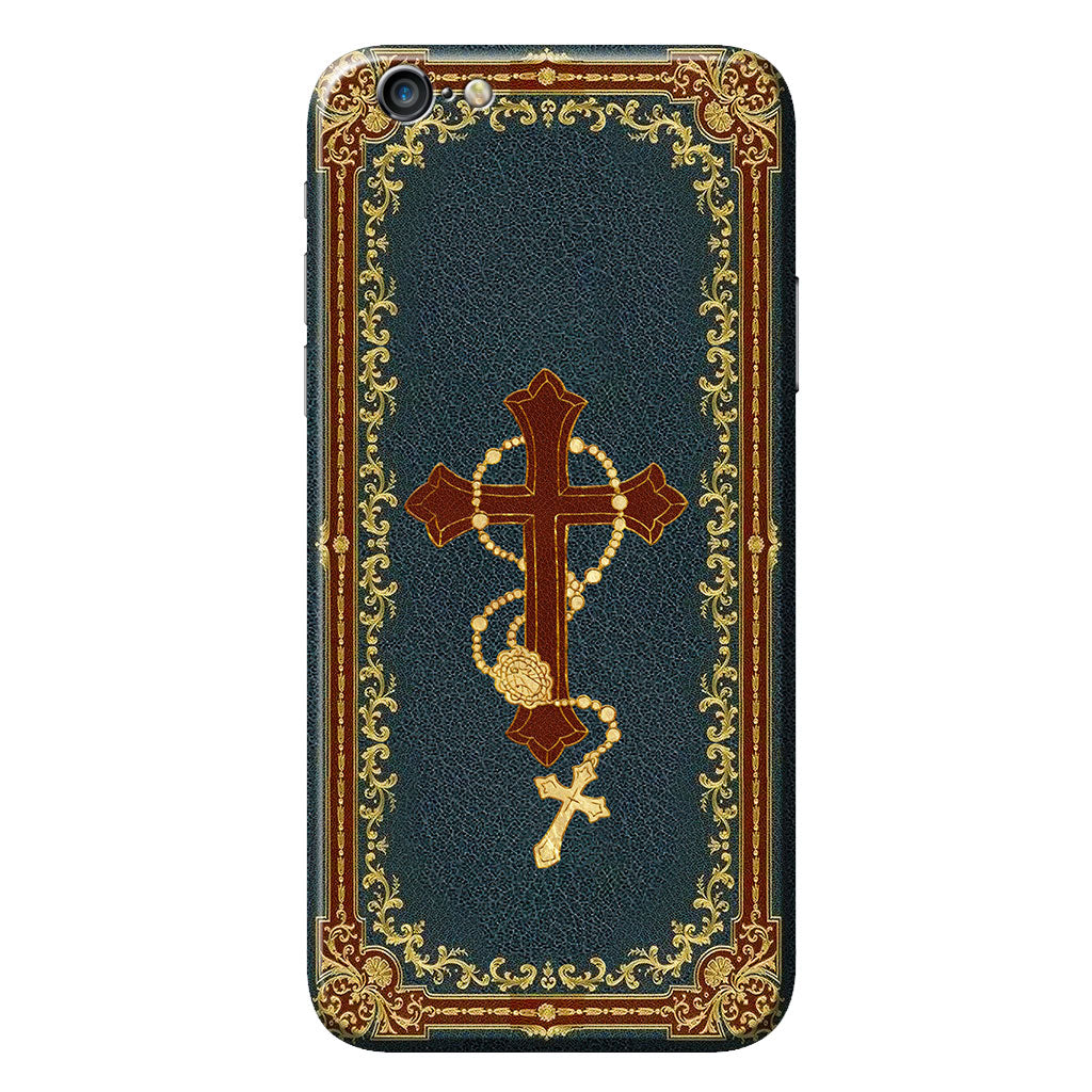 Faith – Personalized Christian Phone Case With Leather Pattern Print