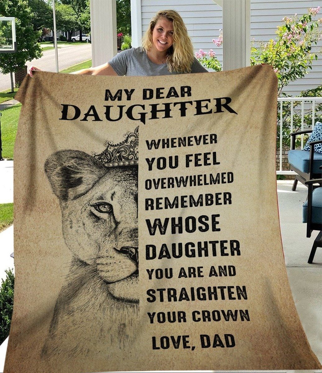 [Personalized Name] Lion Queen Remember Whose Fleece Blanket, Sherpa Blanket, Gift For Parent, Family Member, Friends Gift, Christmas Gift, Home Decor, Home Living