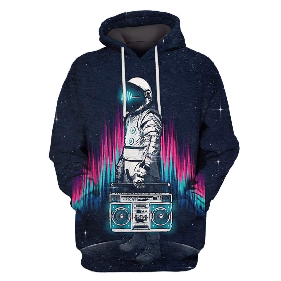 Astronaut with boombox in the space Custom T-shirt – Hoodies Apparel