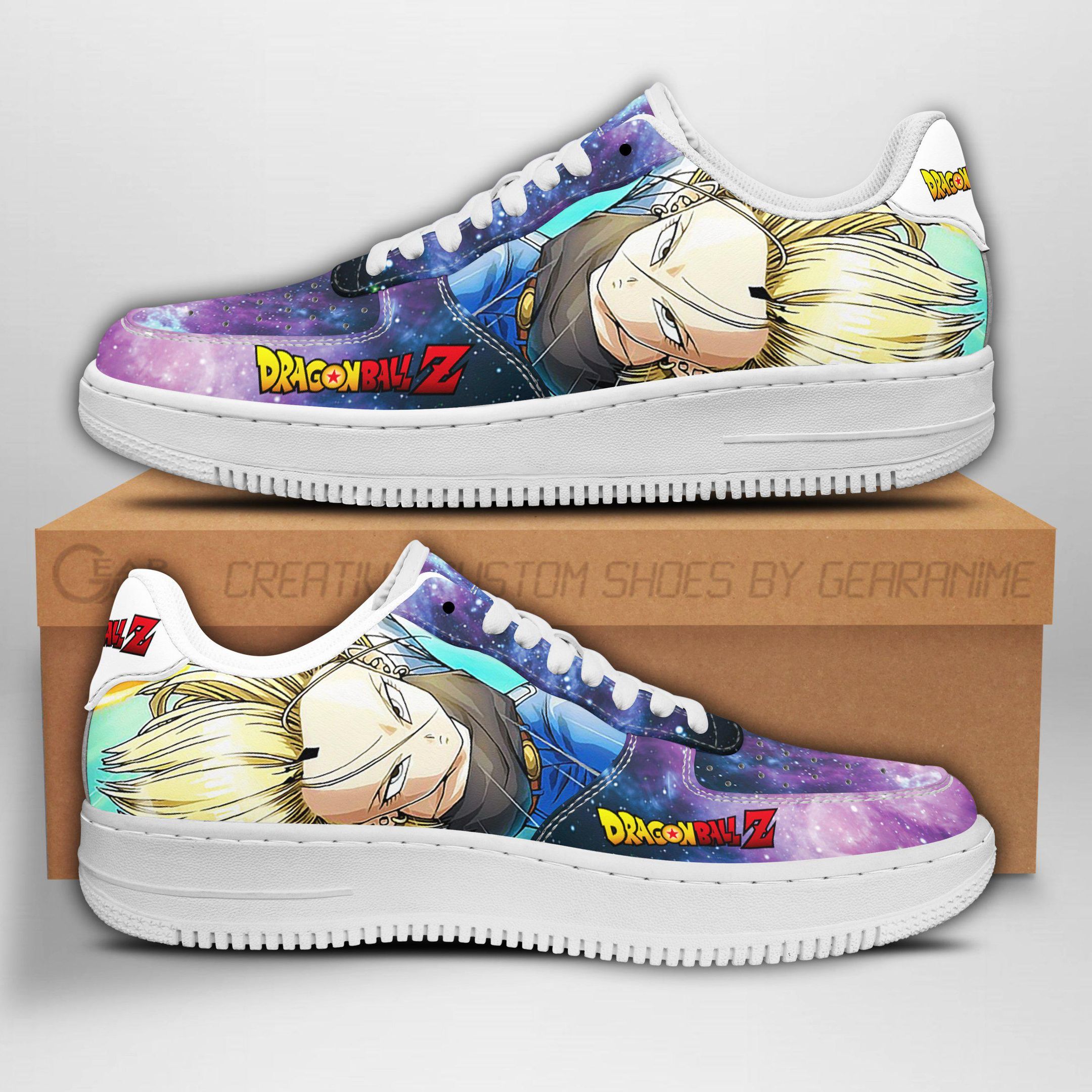 Android 18 Air Sneakers Galaxy Custom Anime Dragon Ball Z Shoes Unisex Men Women