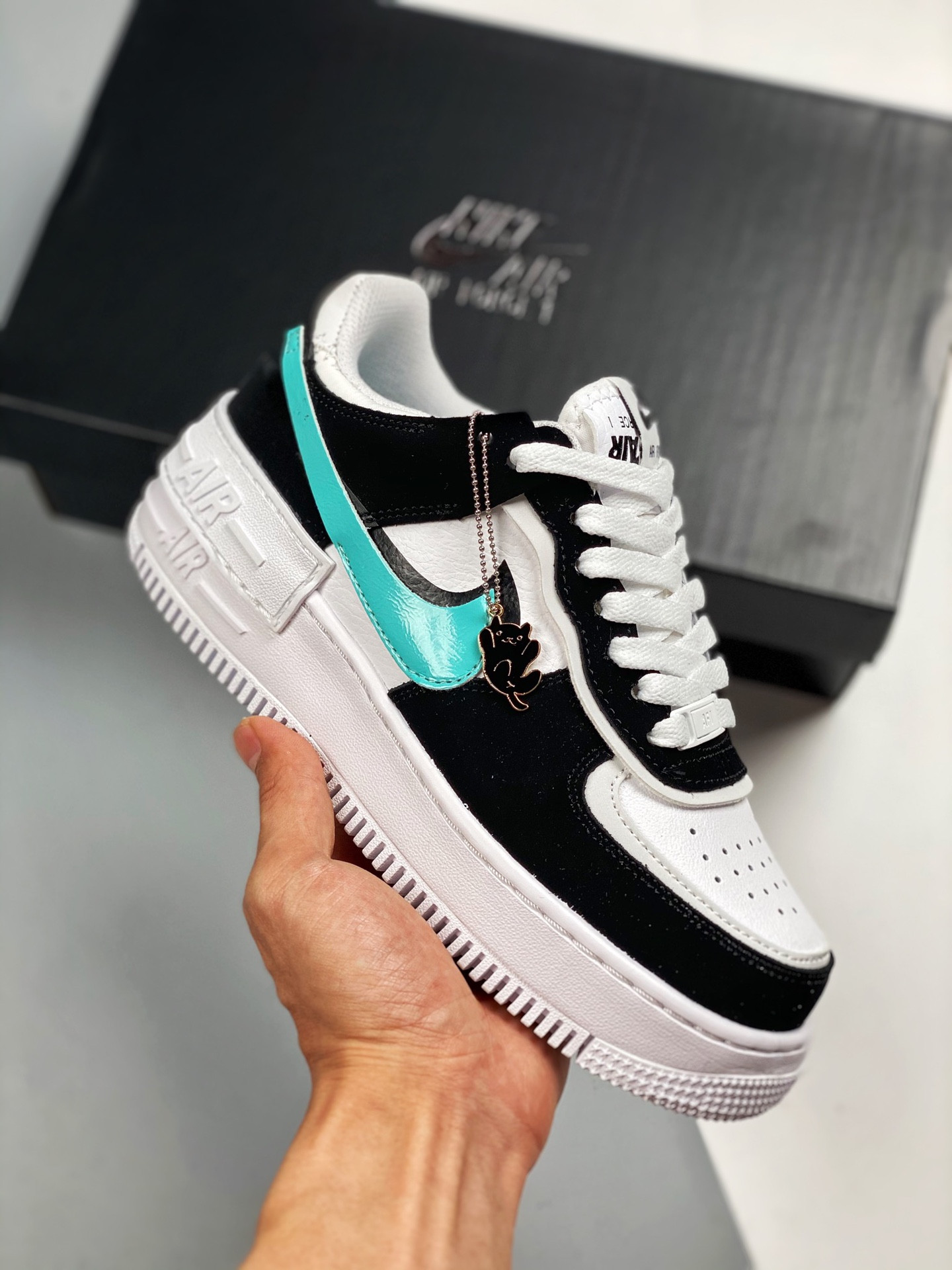 Nike Air Force 1 Shadow Diamond White Black Teal 5340054