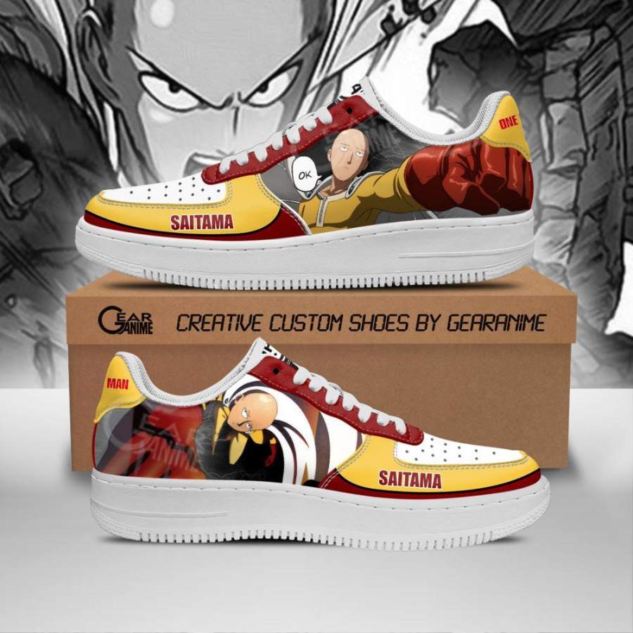Saitama Air Force Sneakers One Punch Man Anime Custom Shoes PT09