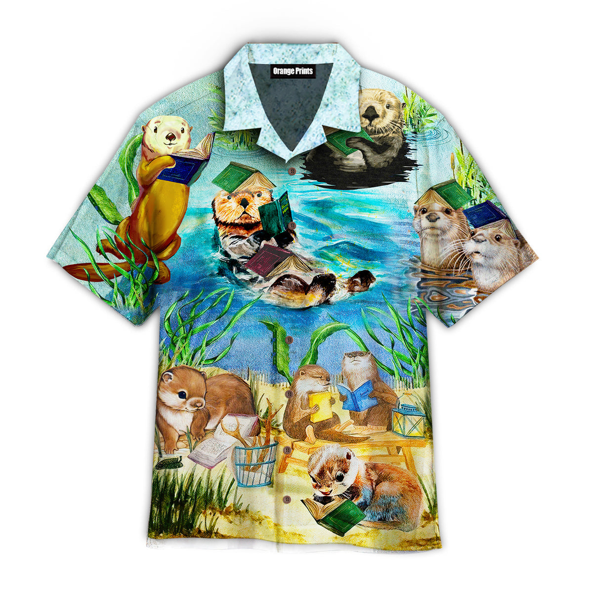 Cute Otter Reading Book Hawaii Shirt For Men Women Ha55463