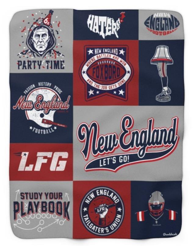 Best Of New England Football Sherpa Fleece Blanket