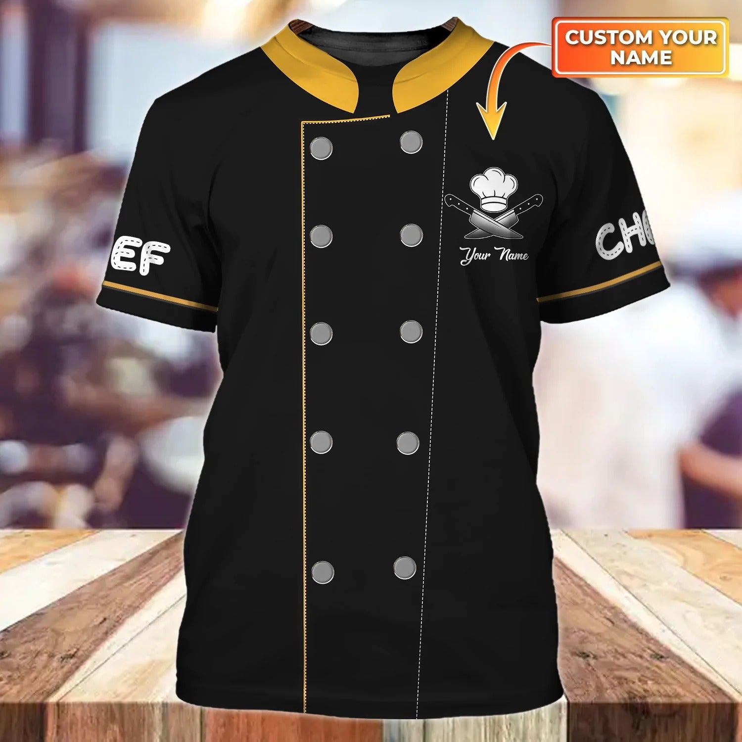 Custom Name Chef 3D T Shirt, Black Shirts For Master Chef, Gift For Chef