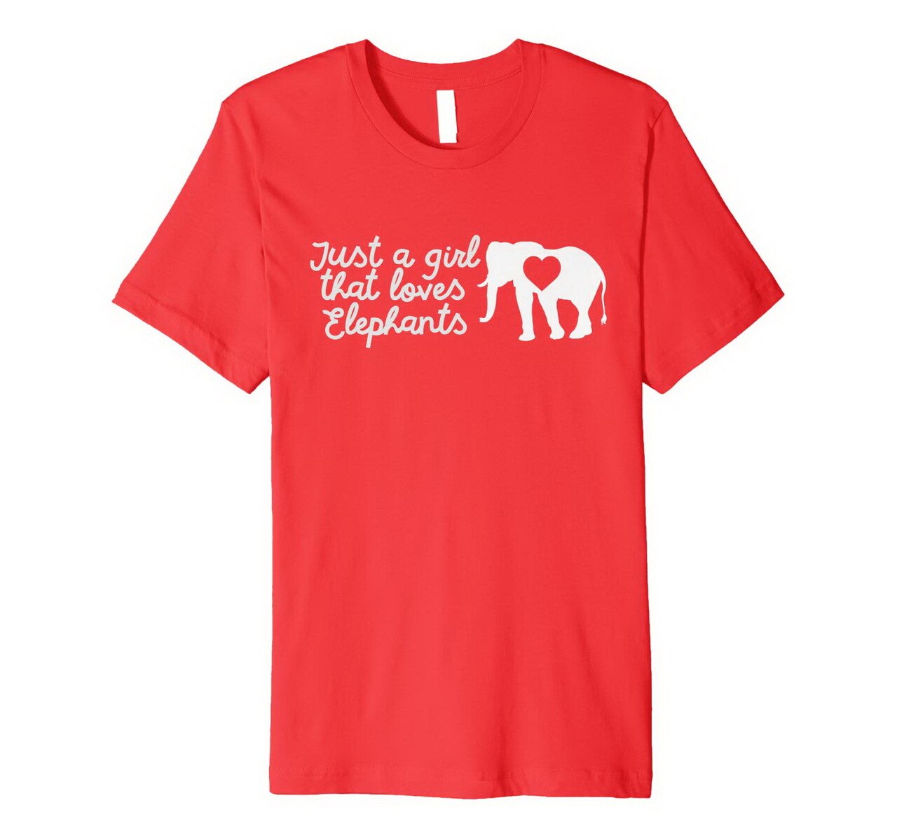 Just A Girl Who Loves Elephants Cool Animal Heart Humor Gift Premium T-Shirt New