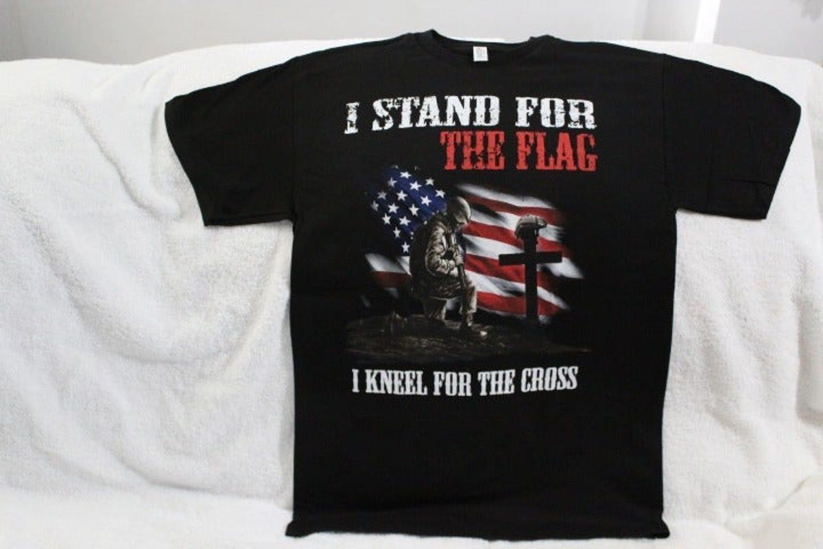 Soldier Stand For Flag Kneel Cross Shirt