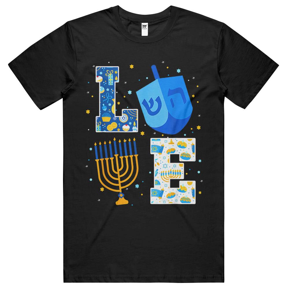 Love Hanukkah Decorations Dreidel Menorah Chanukah T Shirts