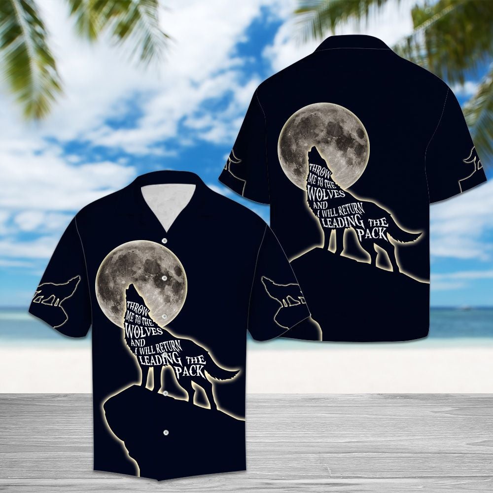 Amazing Wolf Hawaii Unisex Print Aloha Short Sleeve Casual Shirt Ha84493