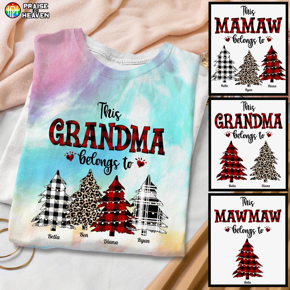 This Mom Belongs To Christmas Personalized Tie Dye Shirt Sweatshirt Hoodie Ap398