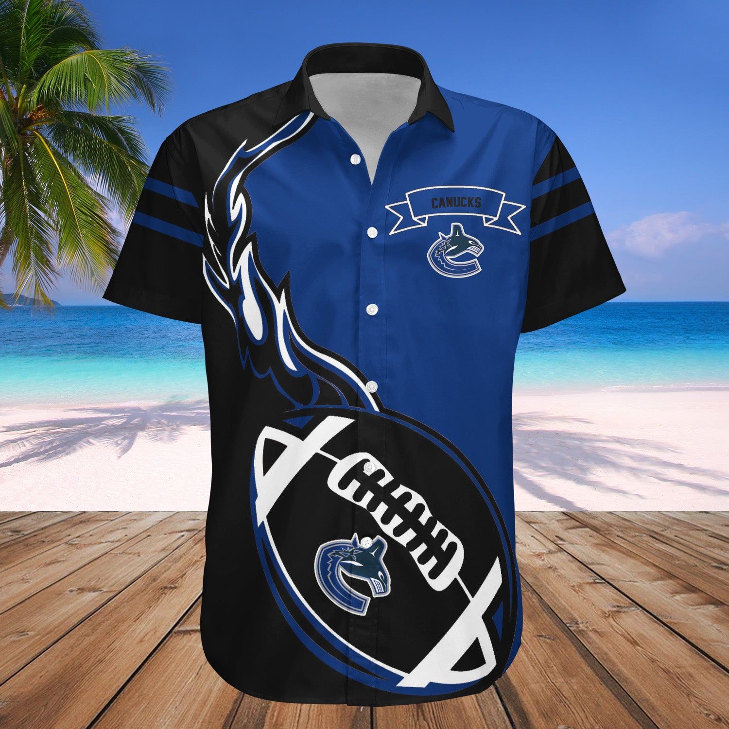 Vancouver Canucks Hawaii Shirt Flame Ball – Nhl