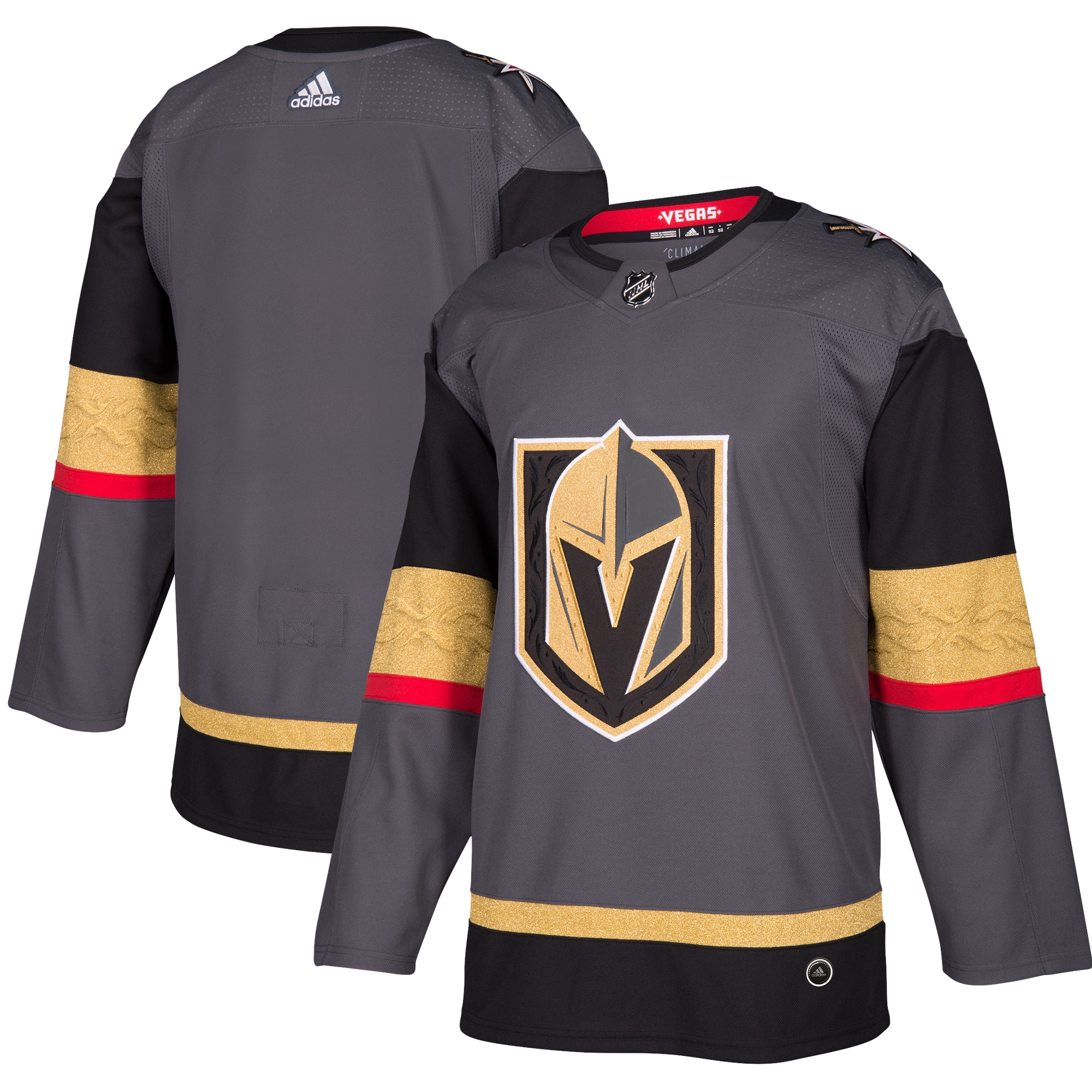 Men's Vegas Golden Knights adidas Gray Alternate Authentic Blank Jersey