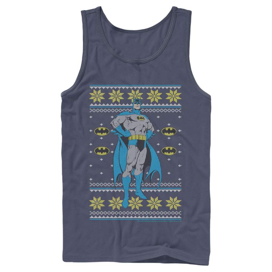 Batman Men’s Ugly Christmas Dark Knight Pose  Tank Top