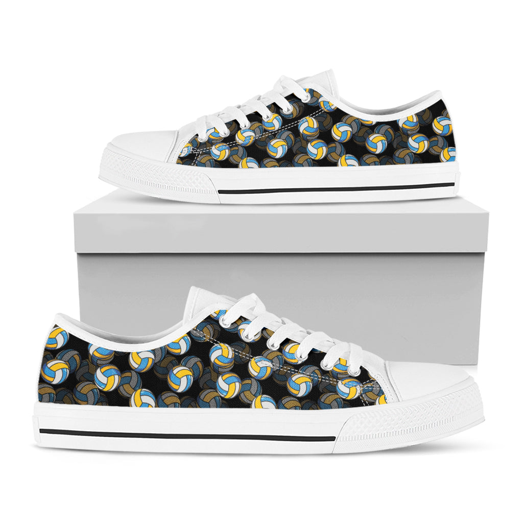 Volleyball Pattern Print White Low Top Shoes