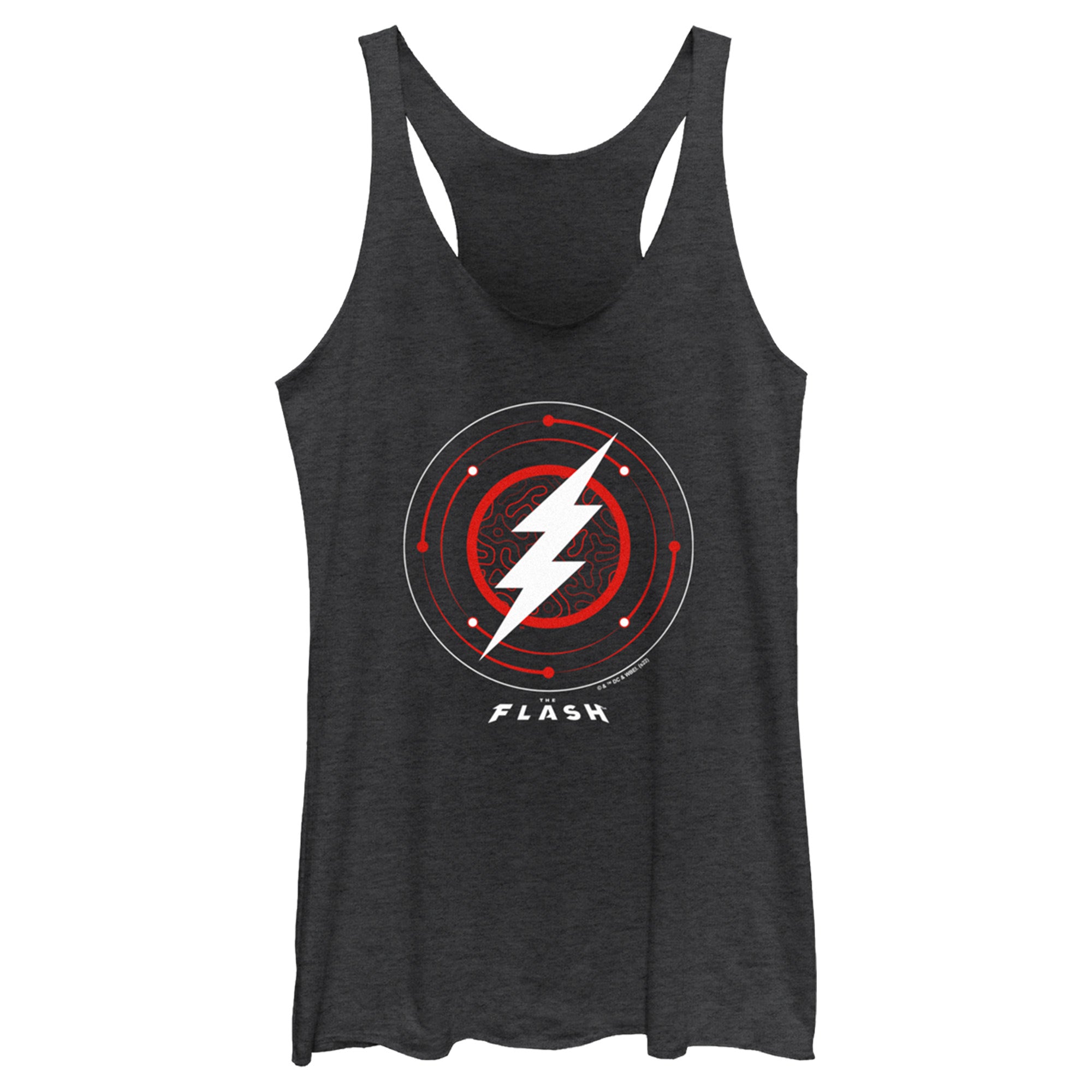 Women’S The Flash White Lightning Bolt Stamp Racerback Tank Top