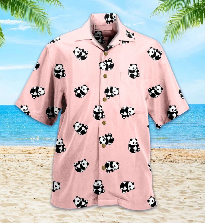 Baby Panda Pattern Pink 3D Hawaiian Shirt