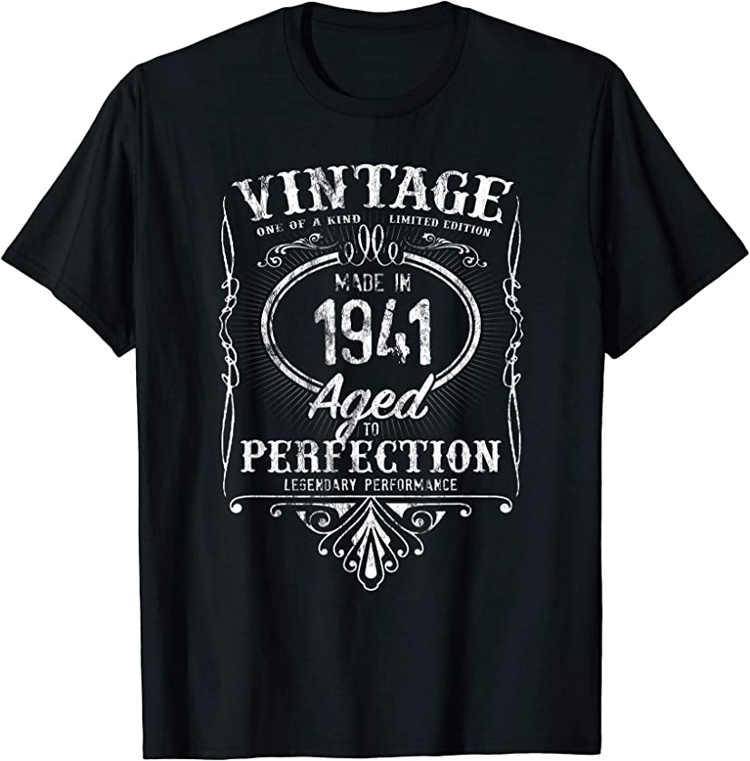 Vintage Made In 1941 Classic 80th Birthday Aged Perfection T-Shirt