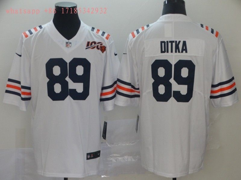 Chicago Bears Mike Ditka #89 NFL 100 2020 White Jersey Jersey