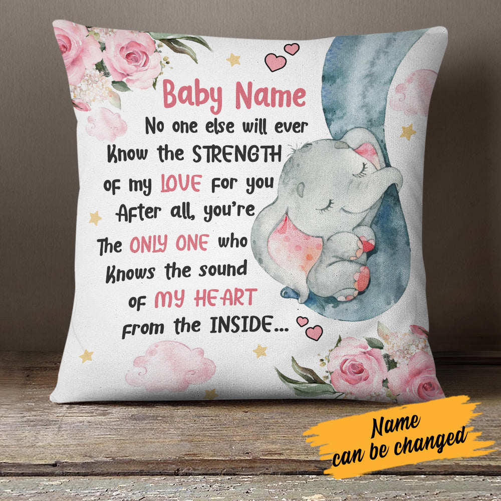 Personalized Mother Elephant My Love For You Pillow FB253 67O34 (Insert Included)