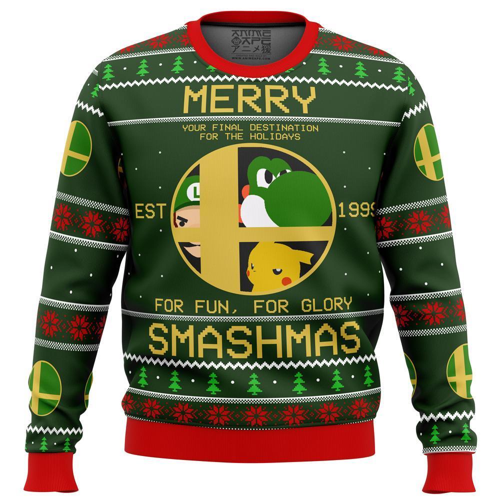 SUPER SMASH BROS MERRY SMASHMAS PREMIUM UGLY CHRISTMAS SWEATER – AMAZING GIFT IDEA – THANKSGIVING GIFT