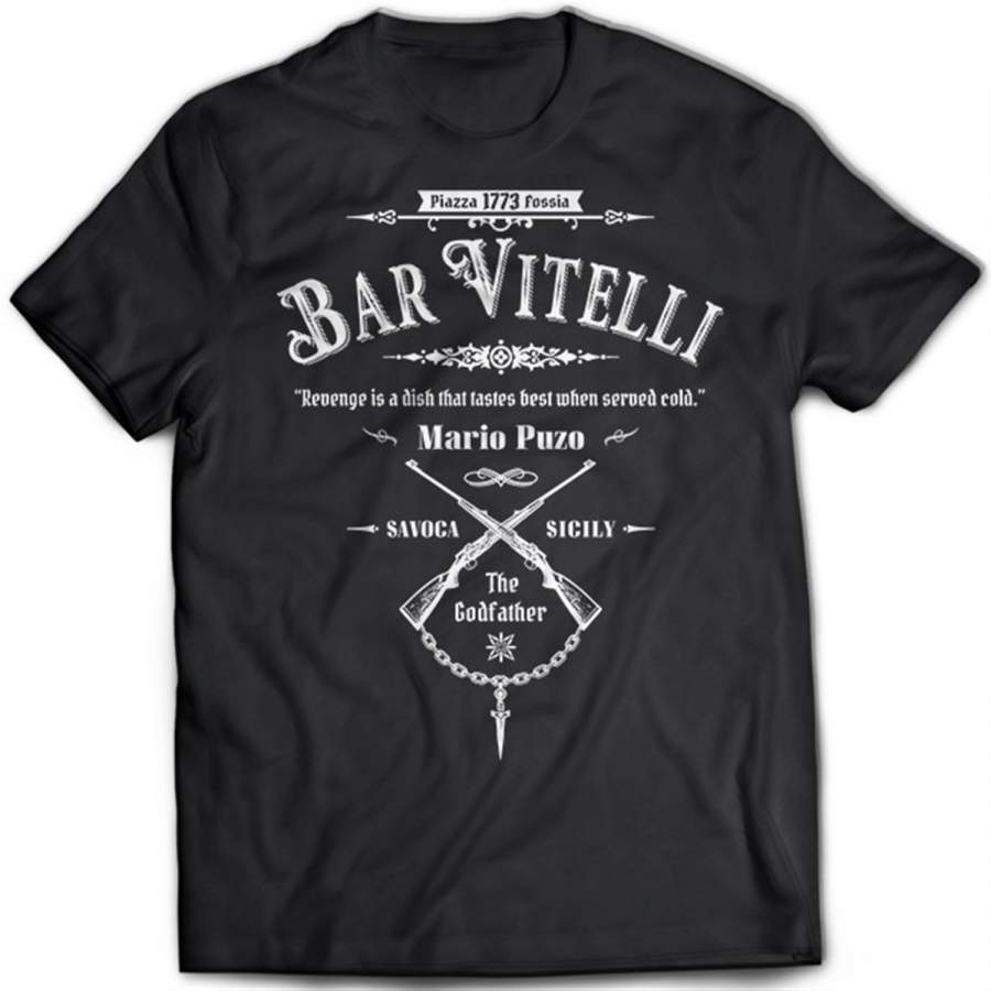 Bar Vitelli Men’S Cotton T-Shirt Mario Puzo The Godfather Mafia Don Vito Corleone Nyc Cosa Nostra Mob War