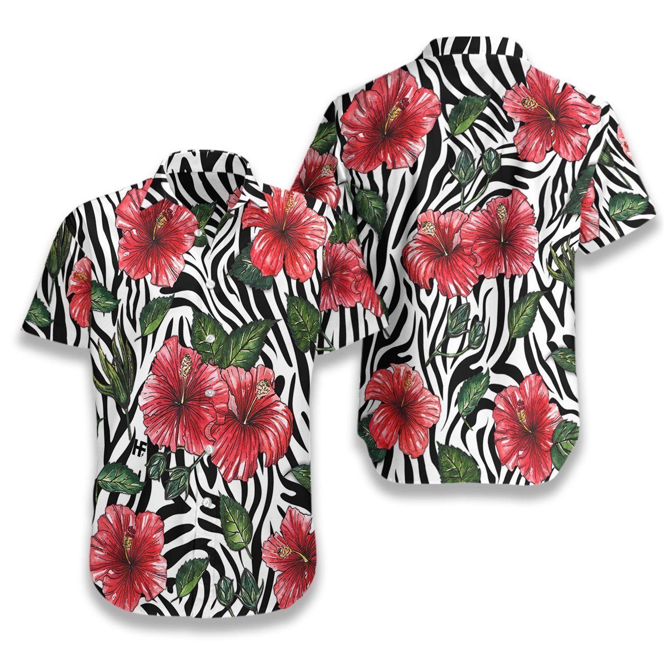 Hibiscus Zebra Watercolor Painting Art 0607 Hawaii Shirt Ha2934