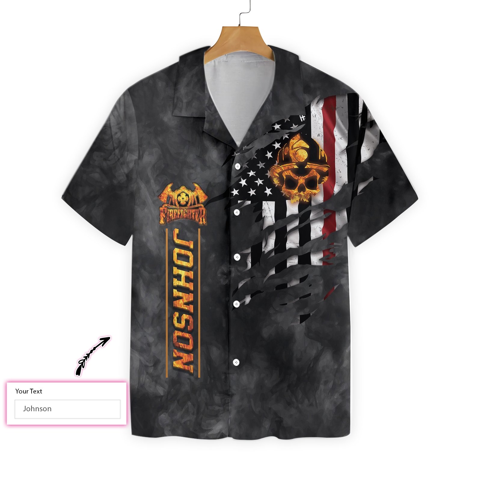 Firefighter Skull And Flag Custom Hawaii Shirt For Hawaii Aloha Ha13545