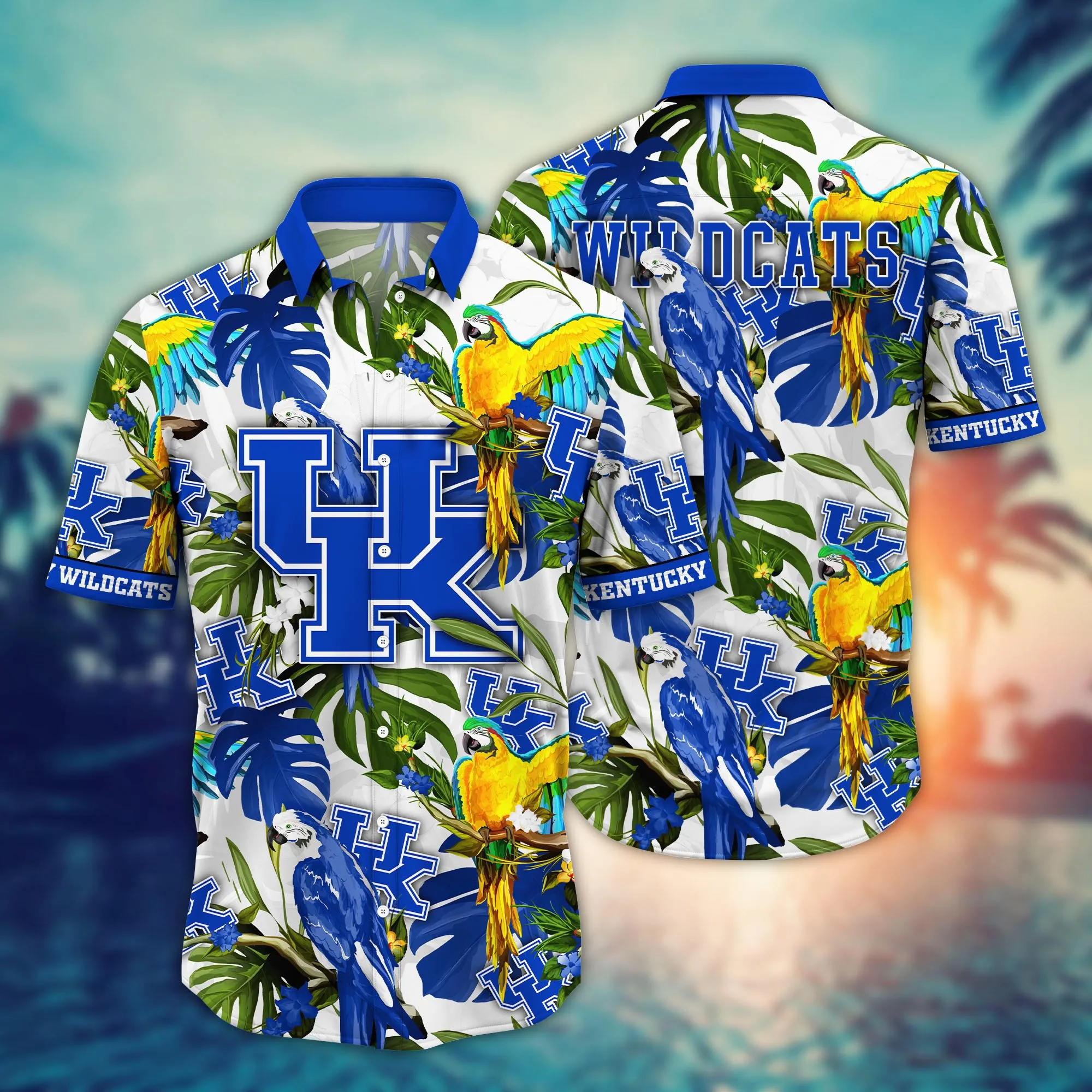 Kentucky Wildcats NCCA Hawaiian Shirt Sun Raystime Aloha Shirt