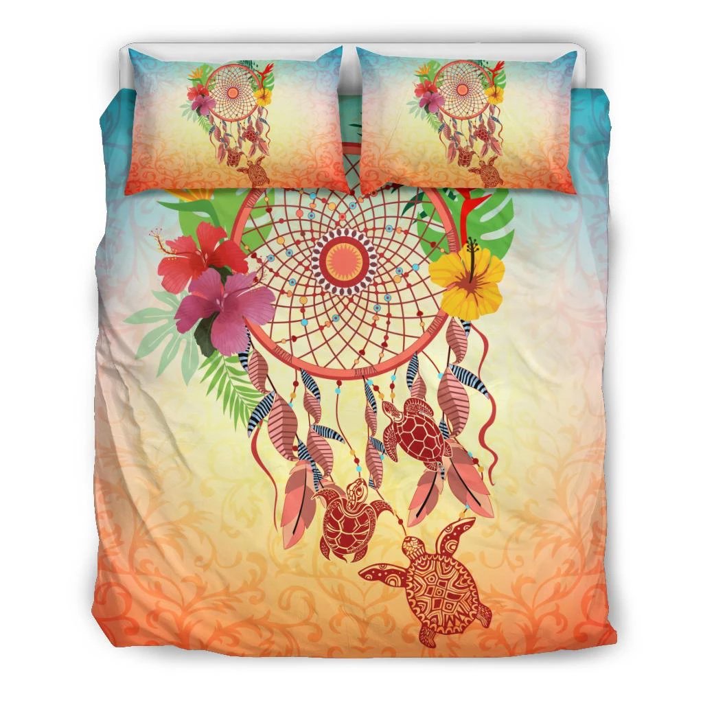 Hawaiian Hibiscus Strelitzia Flower Dreamcatcher Bedding Set – AH – J1