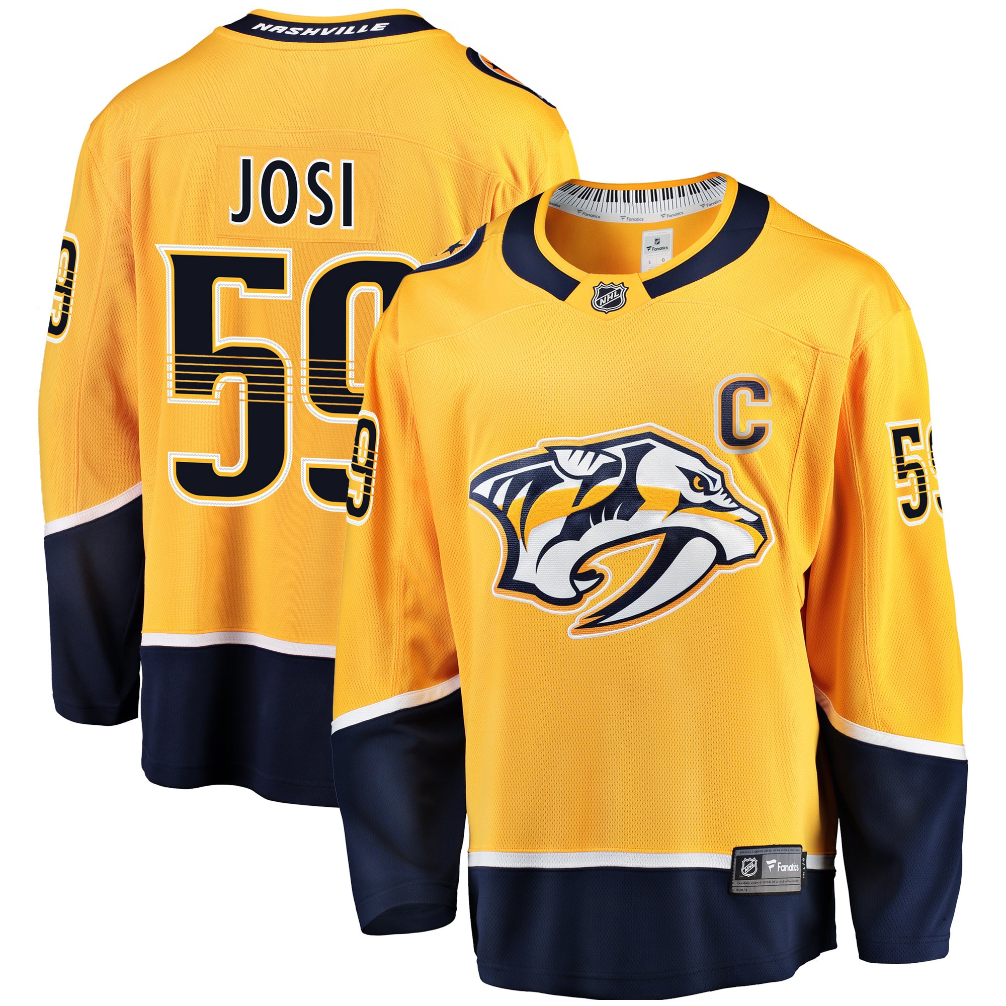 Men's Nashville Predators Roman Josi Gold Breakaway Player Jersey