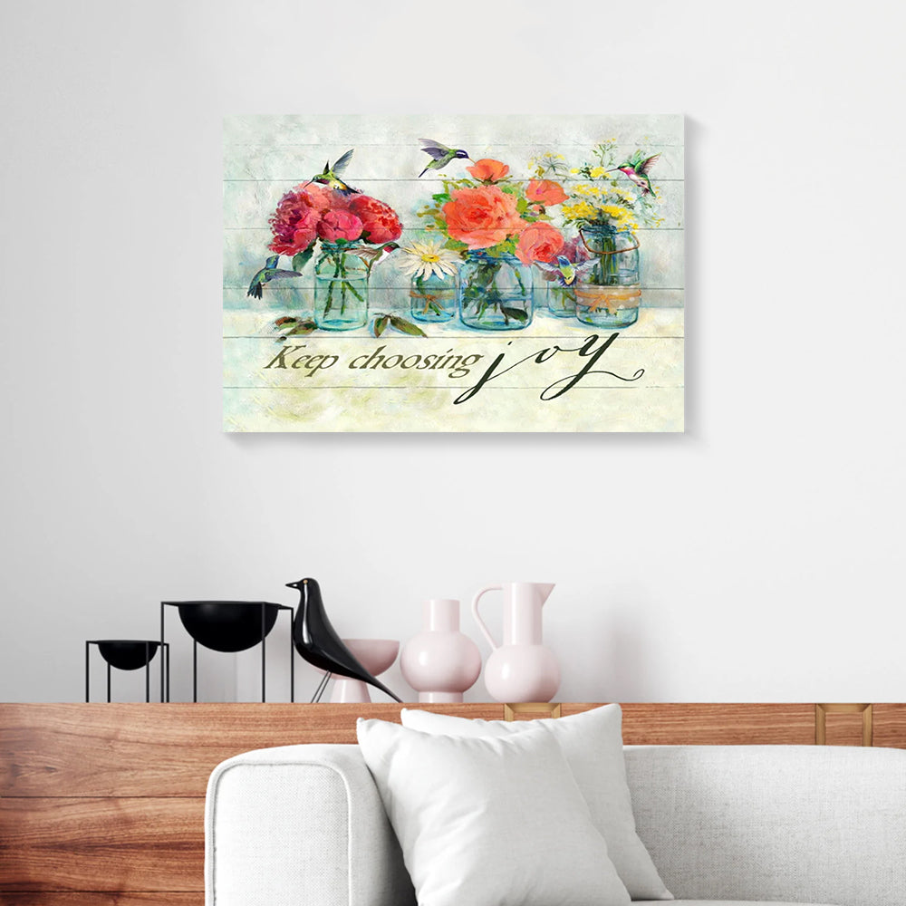 Bestieship Keep Choosing Joy Hummingbird Canvas