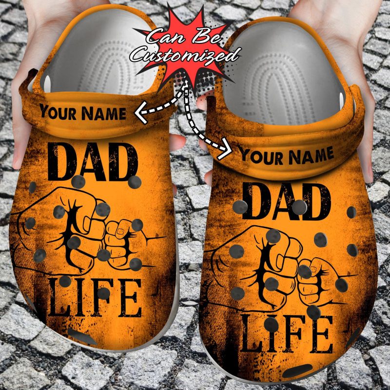 Dad Life Mens Fist Bump clog Shoes Fathers Custom