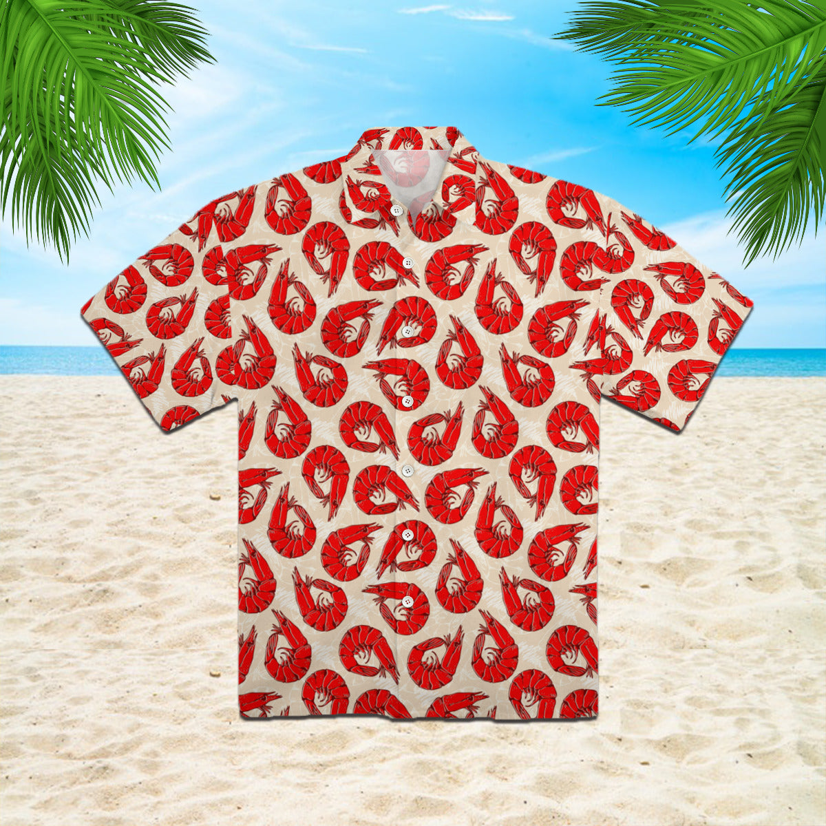 Red Shrimps Pattern Hawaiian Shirt | For Men & Women | Hw805