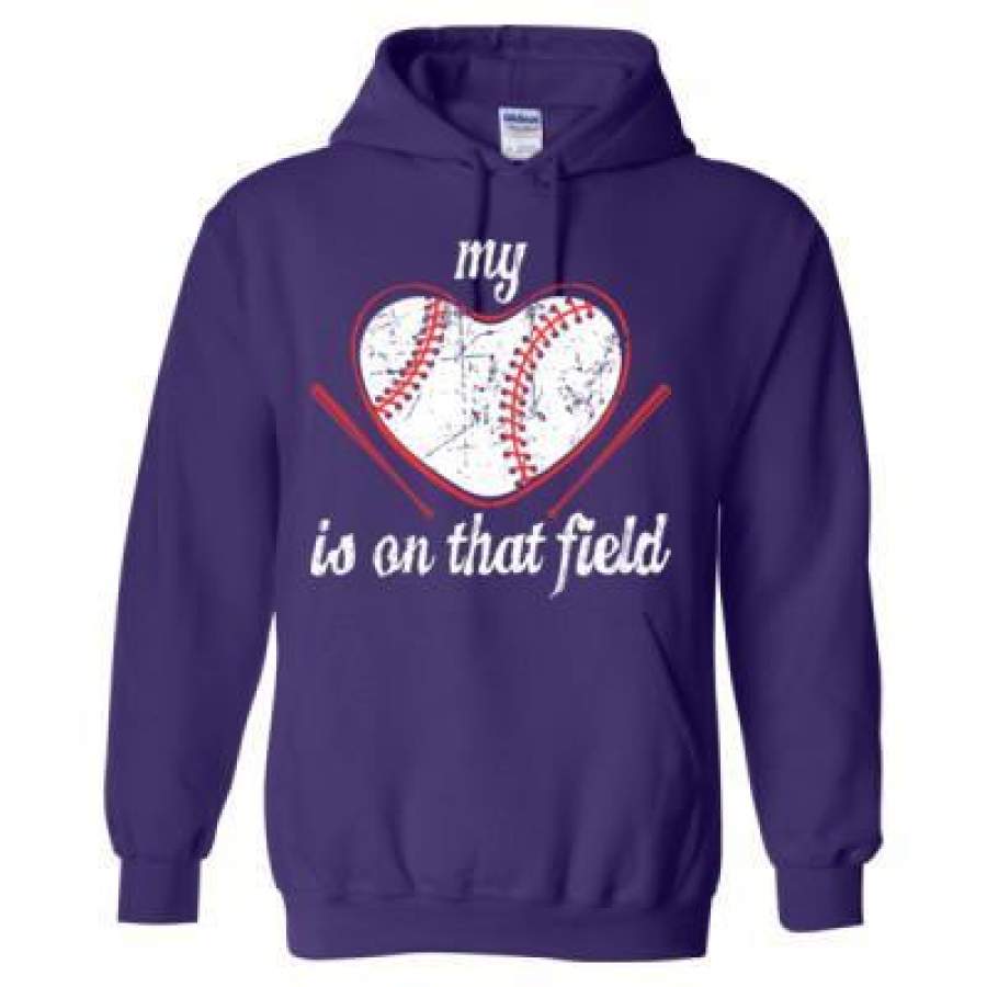 AGR My Heart Is On That Field Baseball – Heavy Blend™ Hooded Sweatshirt