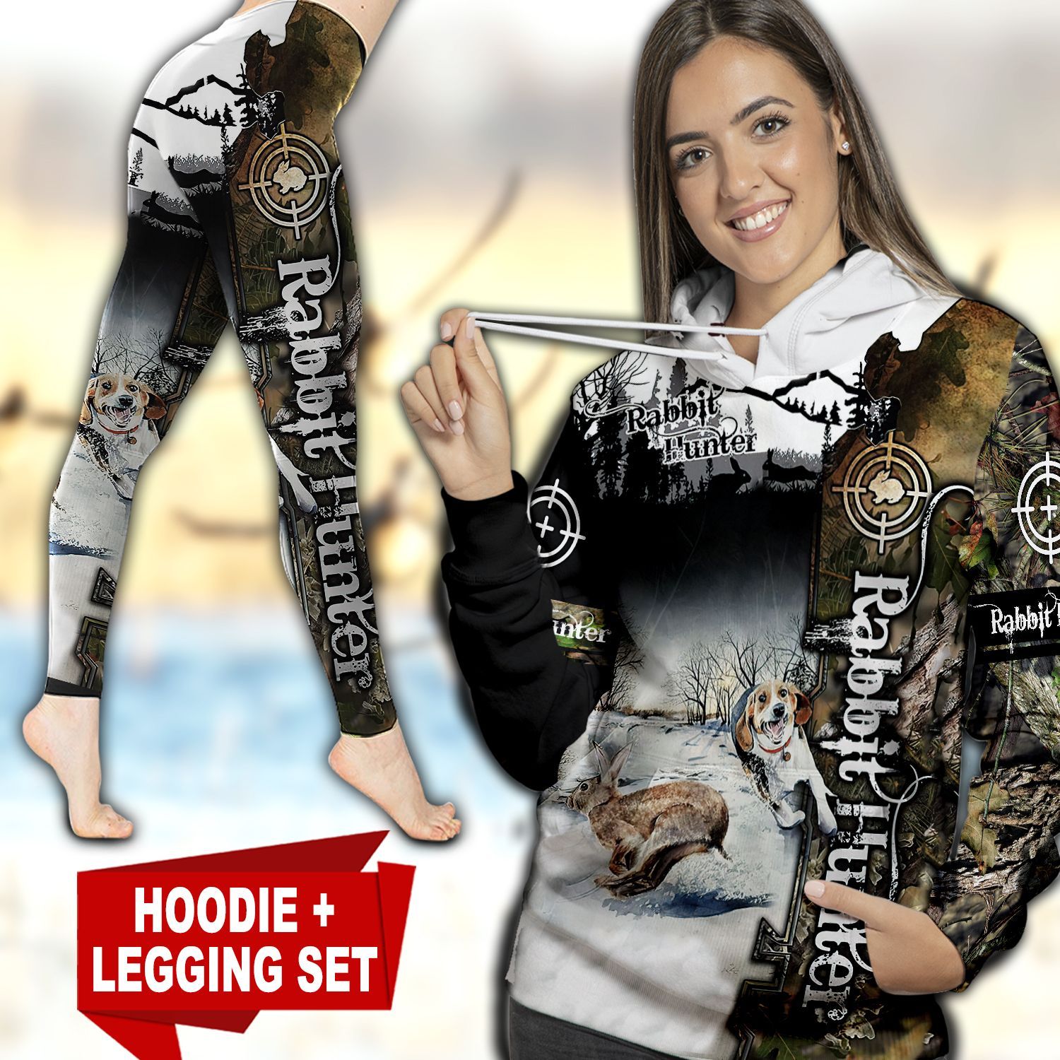 Rabbit Hunting Country Girl TC091133HD Legging And Hoodie Ultra Soft and Warm