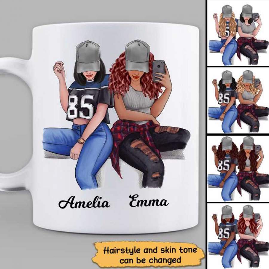 Selfie Best Friends Personalized Mug