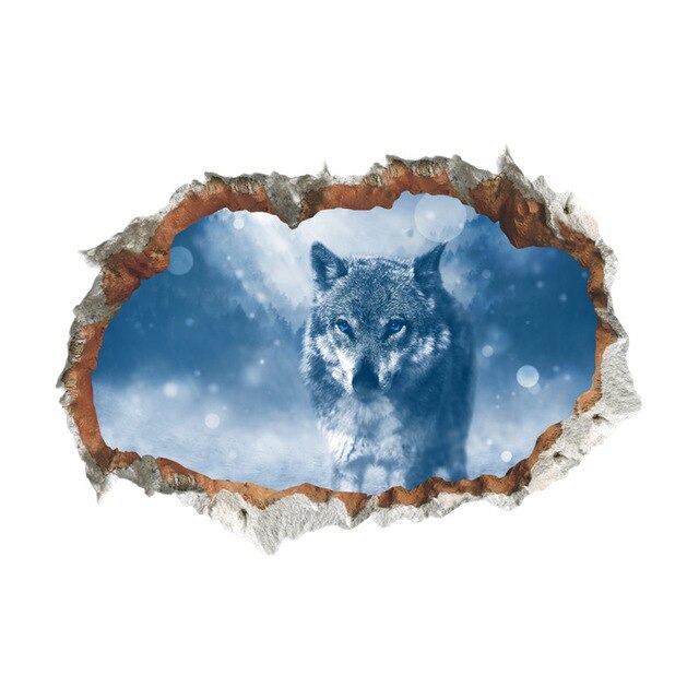 3D Effect Wolf Wall Stickers